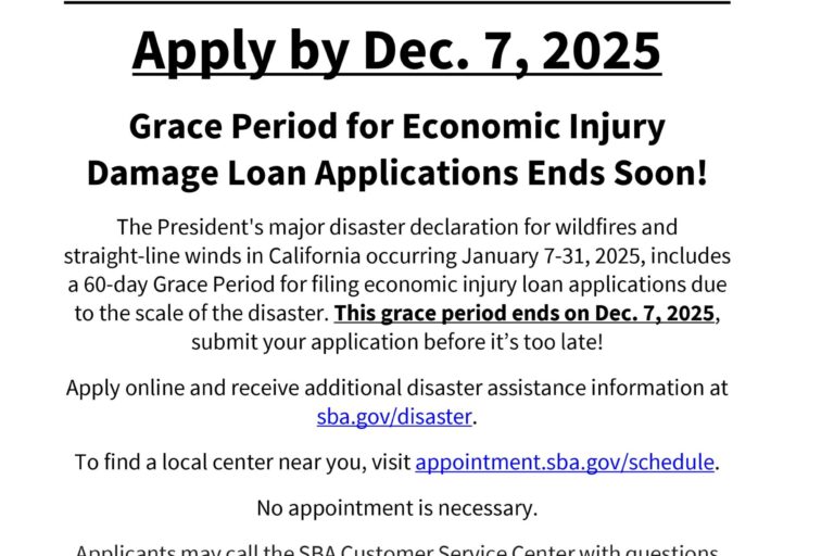 fact sheet for SBA disaster recovery deadline in English