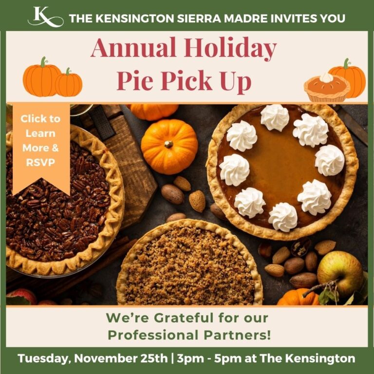 The Kensington pie pick up for the holidays flyer featuring different types of opie