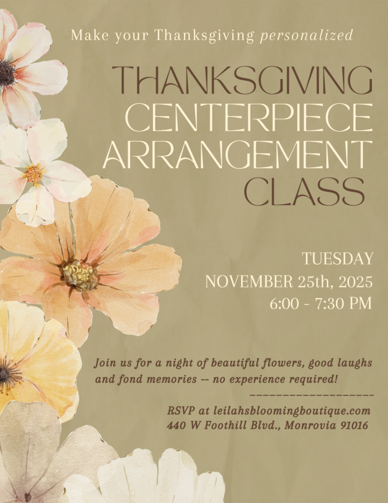 Leilah's Blooming Boutique Thanksgiving Centerpiece Arrangement Class