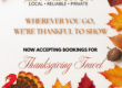 Thanksgiving travel flyer from Wheels Up Connection