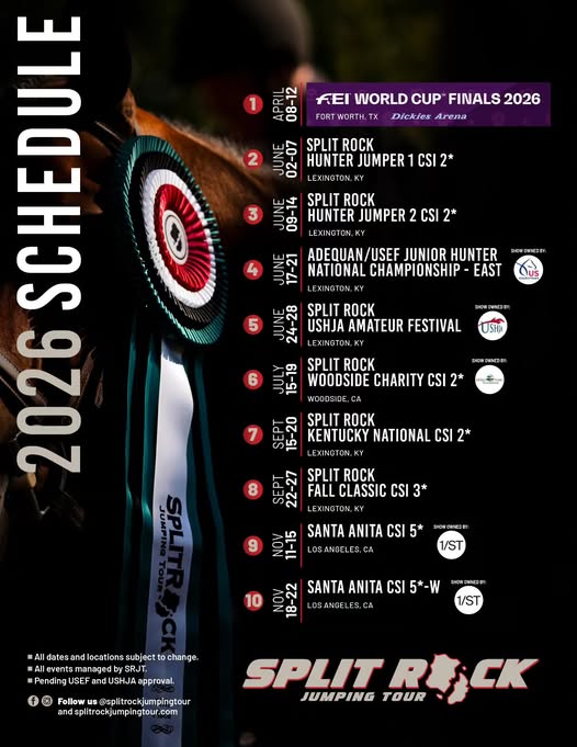 split rock jump tour schedule for Santa Anita Park