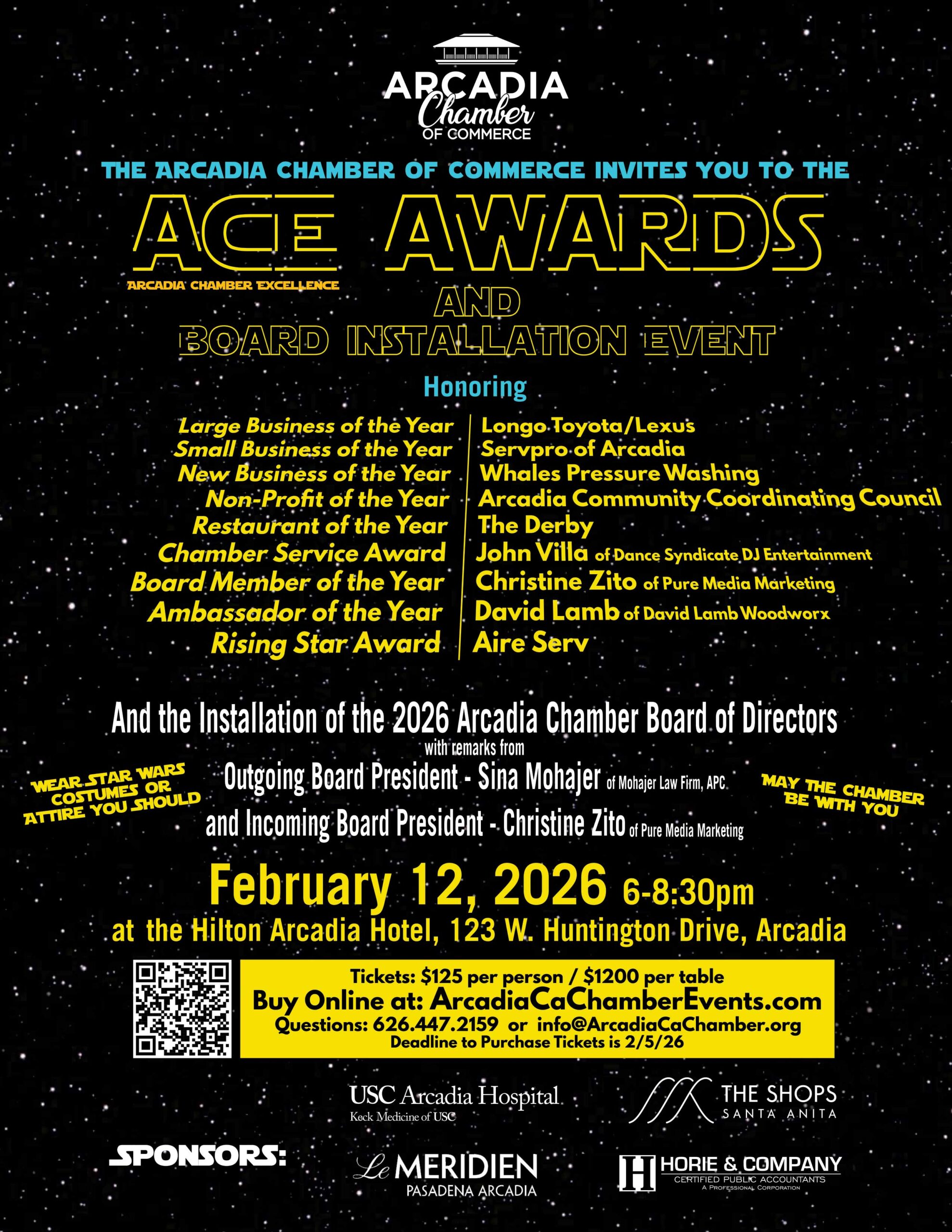 ACE Awards revised invite for 2026