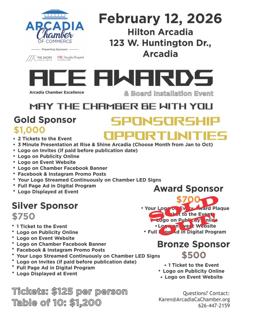 ACE Awards sponsorship flyer 