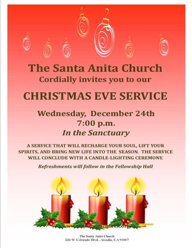 Christmas eve service at the Santa Anita Church