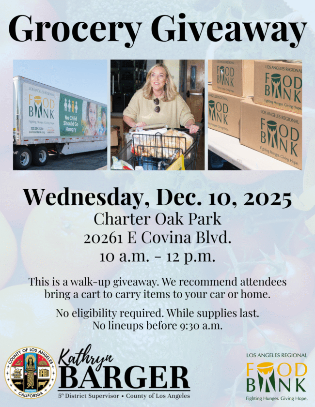 Food Distributions 2025 (ESGV) grocery giveaway from Supervisor Kathryn Barger's office