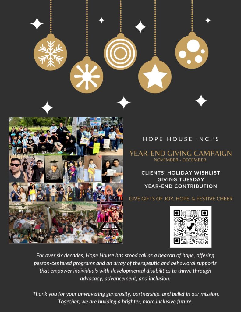  Let Gratitude Spark Hope: Empower Individuals With Developmental Disabilities at Hope House Inc. This Thanksgiving and Giving Tuesday, Dec. 2nd with Hope House 
