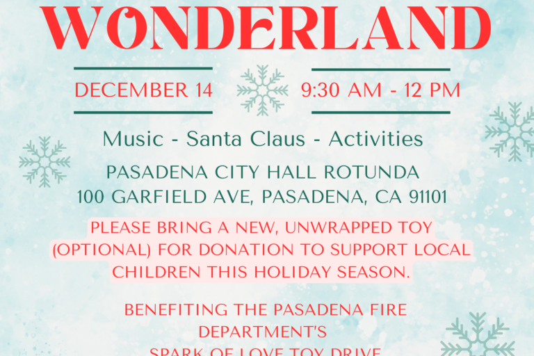 Senator Sasha Perez's Winter Wonderland info flyer