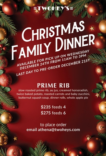 Twohey's christmas family dinner for December 24th