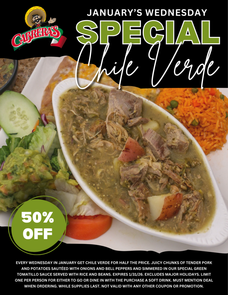 cabrera's january special flyer