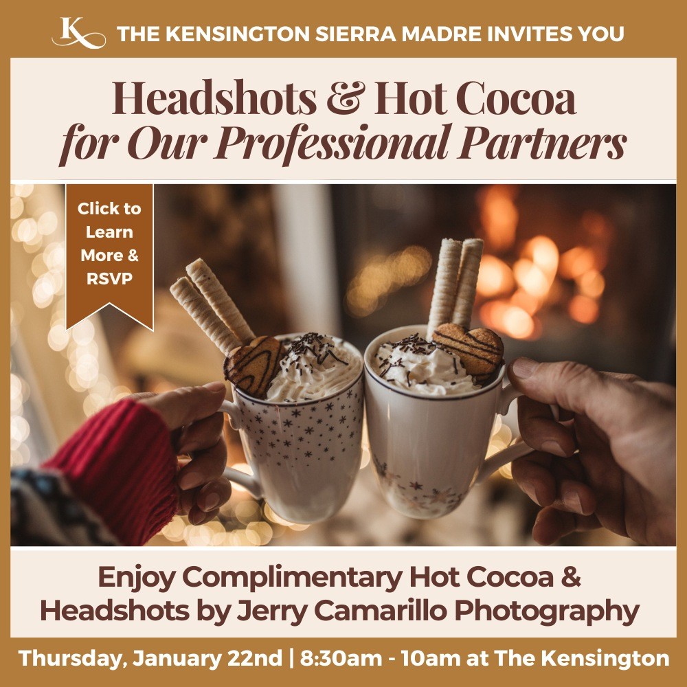 headshots and hot cocoa event at the Kensington Sierra Madre