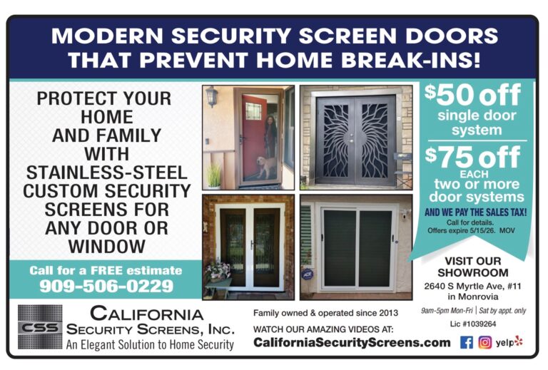 California Security Screens information flyer