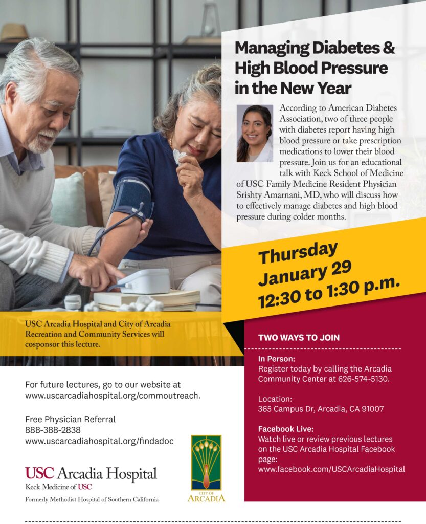 managing diabetes and high blood pressure lecture from USC Arcadia Hospital 