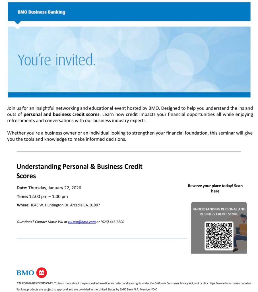 BMO meeting in a box understanding personal and business credit scores 