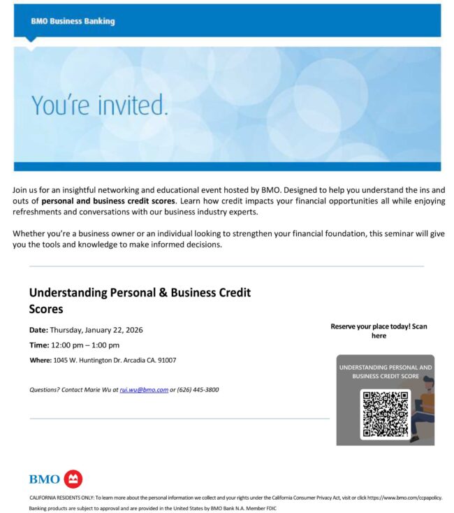 BMO meeting in a box understanding personal and business credit scores