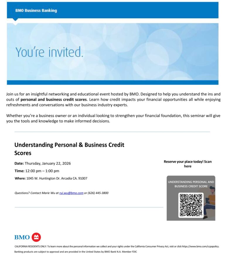 BMO meeting in a box understanding personal and business credit scores