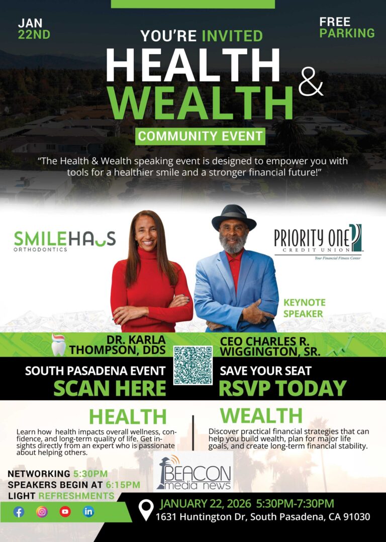 health and wealth seminar flyer sponsored by Beacon Media