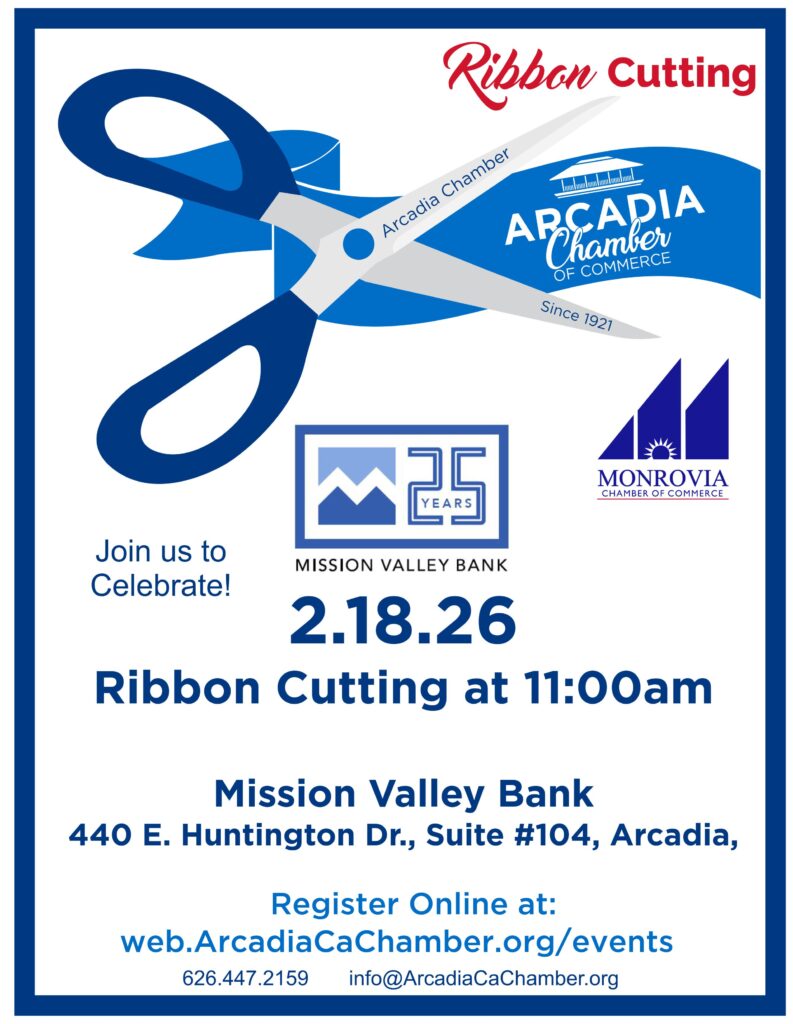 ribbon cutting flyer for Mission Valley Bank