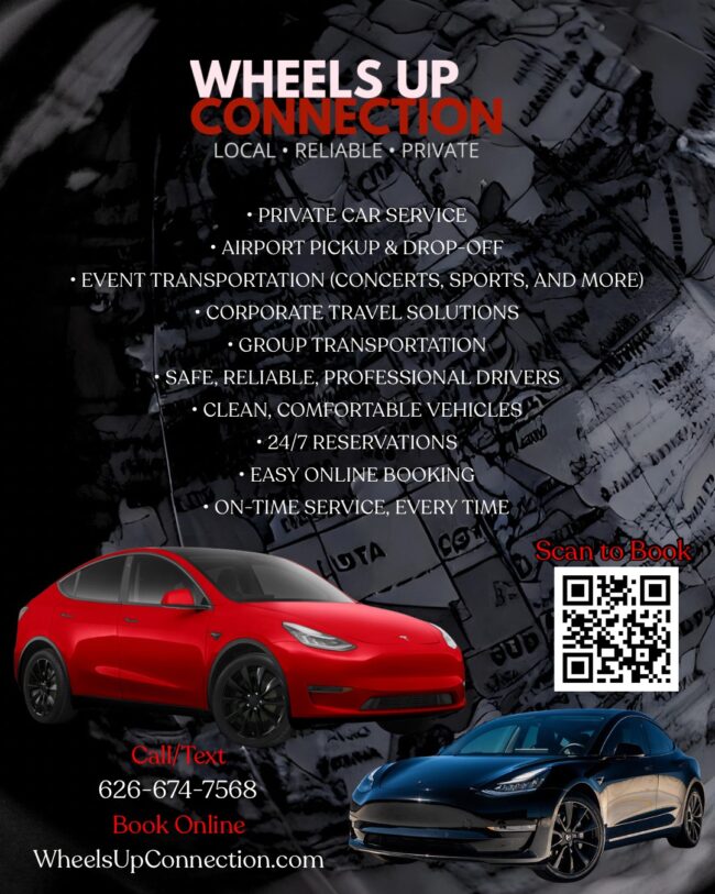 Wheels Up Connection car service flyer