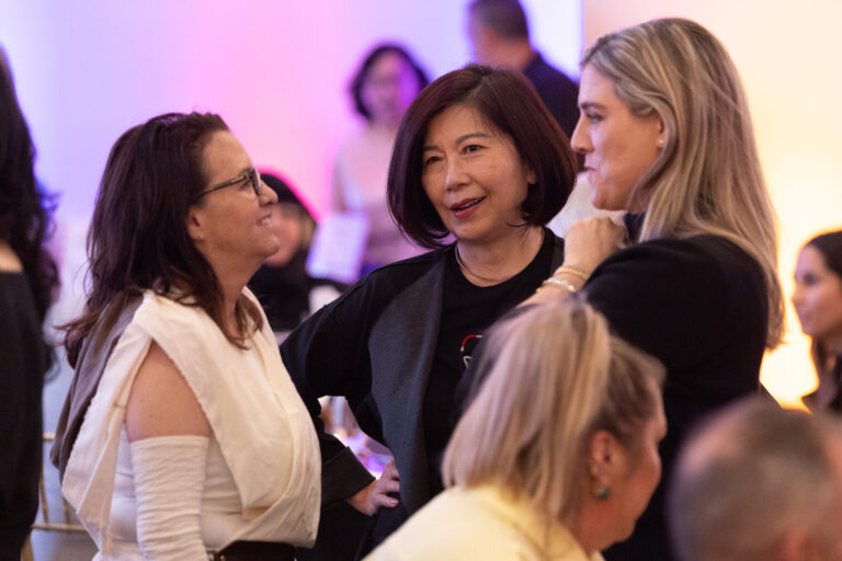three women chatting