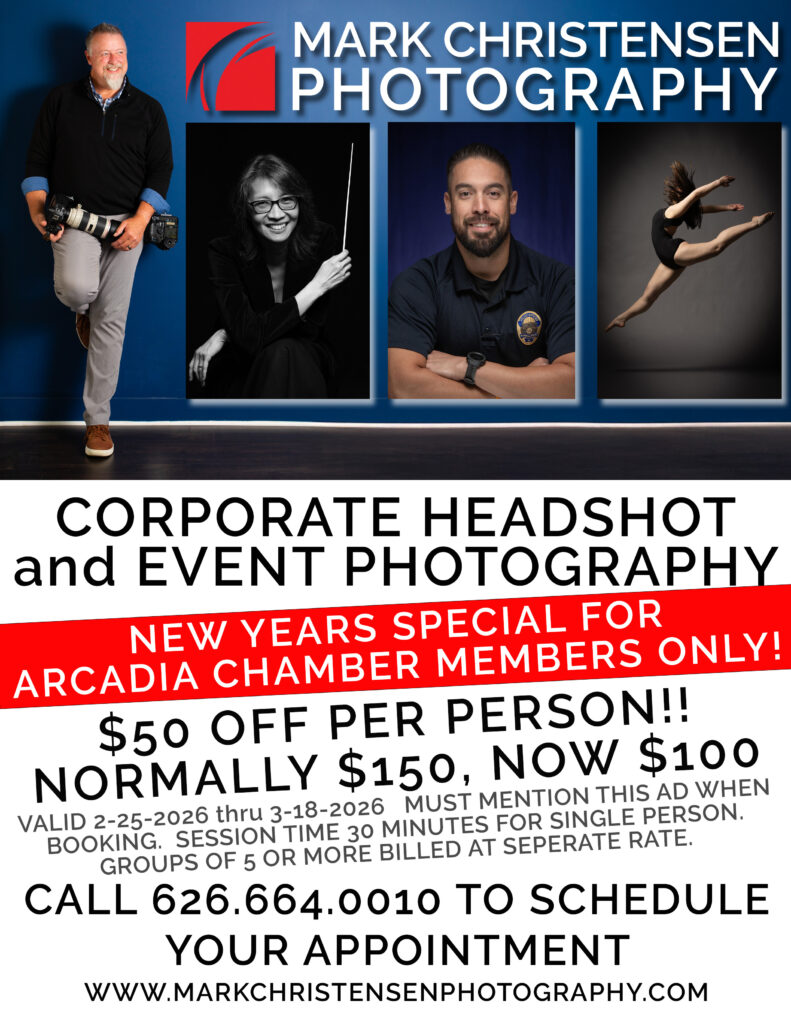 corporate headshots and event photography flyer from Mark Christensen photography
