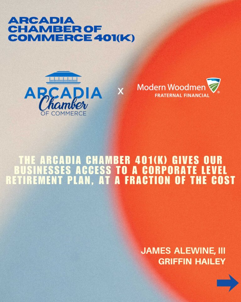 Modern Woodmen Arcadia Chamber 401K information flyer