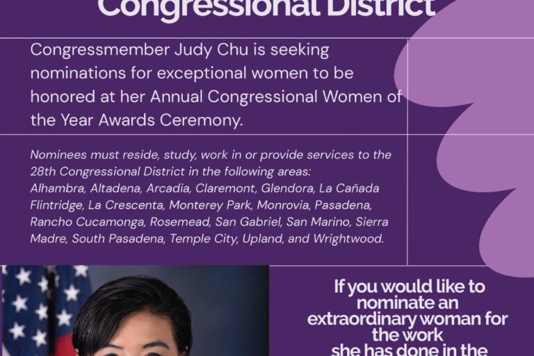congresswoman Judy Chu's woman of the year awards flyer
