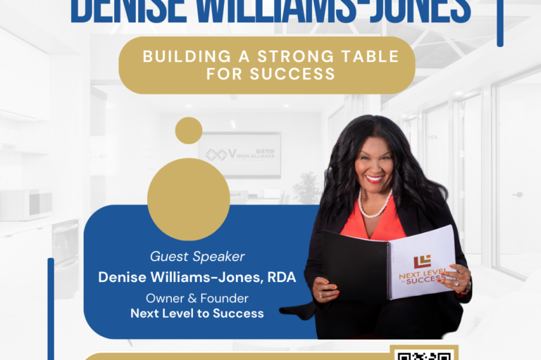 building a strong table for success with Denise Williams -Jones event flyer