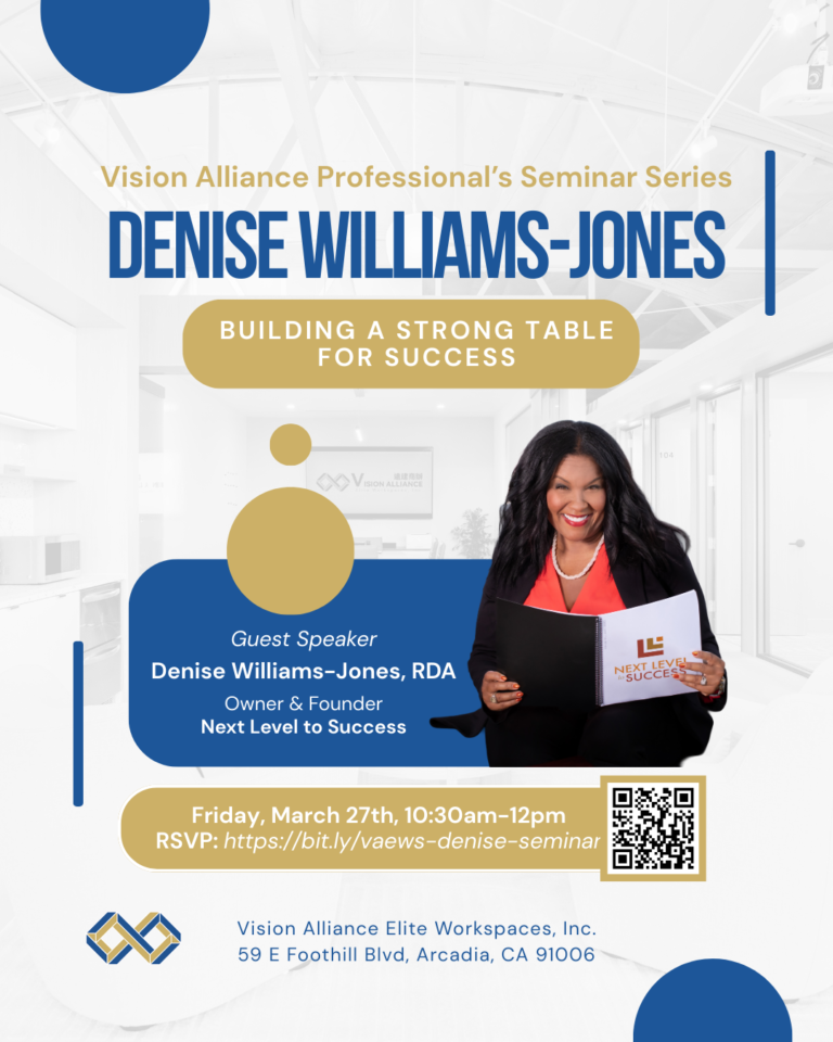building a strong table for success with Denise Williams -Jones event flyer