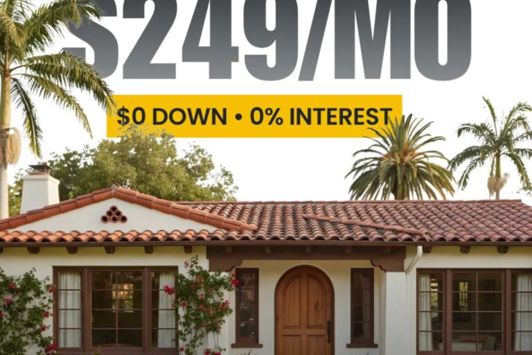 Green Ladder Roofing $249 a month for a new roof flyer