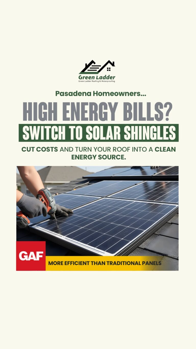Green Ladder Roofing switch to solar shingles flyer of information