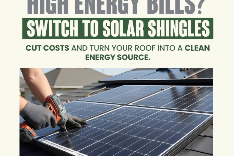 Green Ladder Roofing switch to solar shingles flyer of information