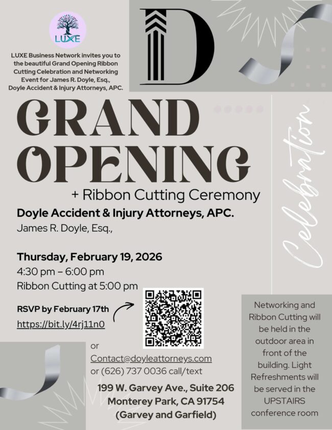 James Doyle grand opening flyer