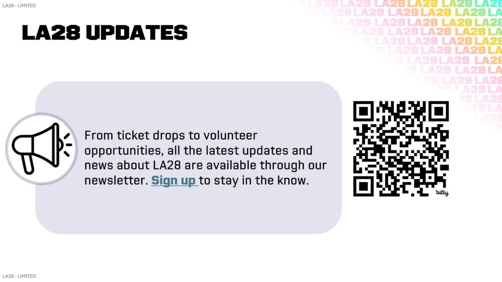 LA Updates flyer with QR code