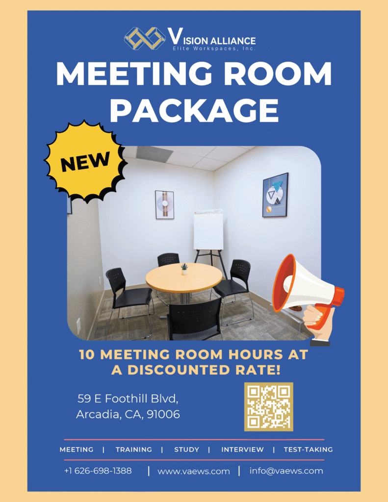 Vision Alliance Elite Workspaces meeting room package flyer of information 