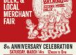 RT Rogers 8th anniversary celebration flyer with cartoon gnomes carrying a keg of beer