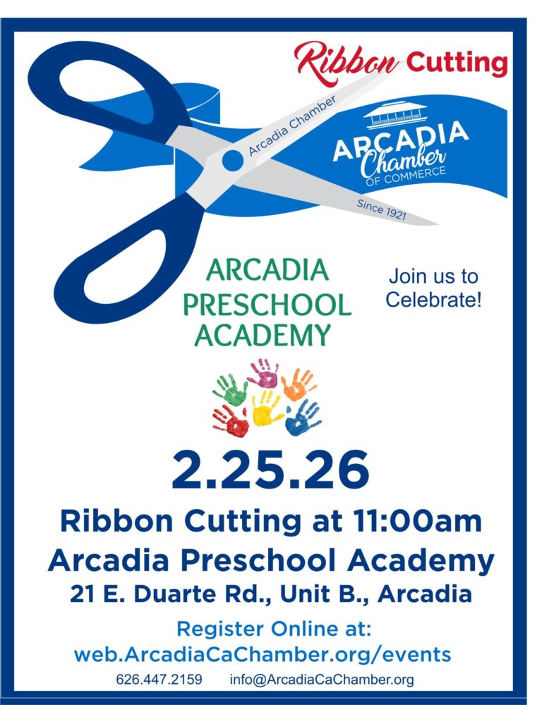 Arcadia Preschool Academy ribbon cutting flyer