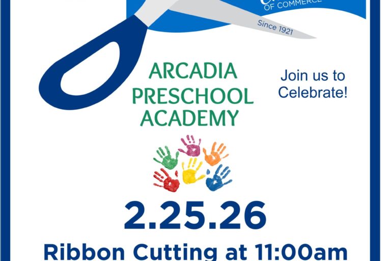 Arcadia Preschool Academy ribbon cutting flyer