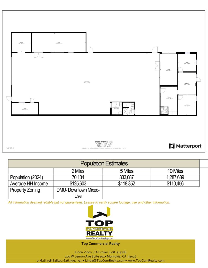 144 E Santa Clara property floorplan from Top Commercial Realty