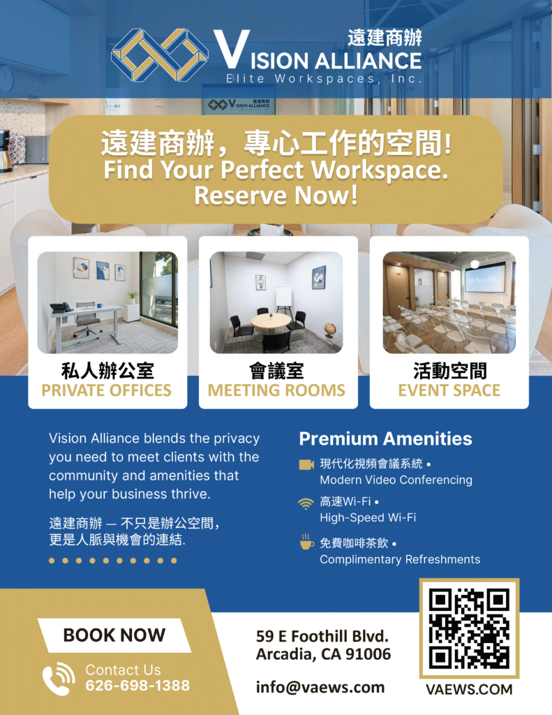 Vision Alliance Elite Workspaces meeting rooms available flyer of information 