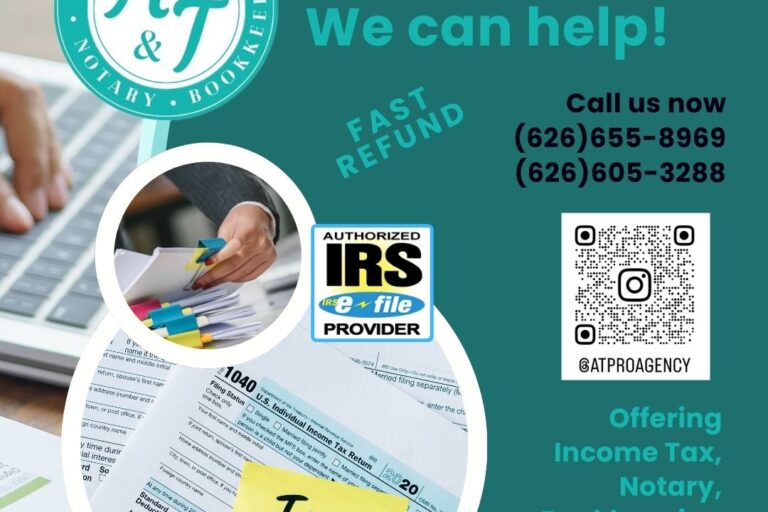 taxes are scary flyer from A&T tax professionals