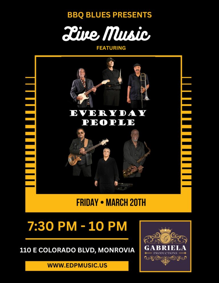 Gabriela Productions presents BBQ Blues live music event on March 20