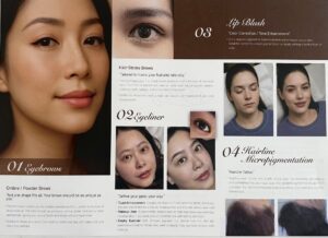 Breeze Skincare brochure showing various images of women's faces before and after treatments