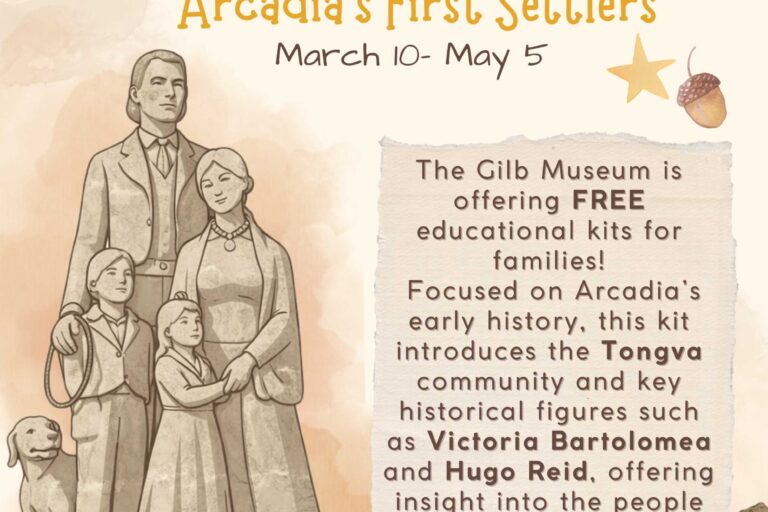 educational kits available from the Gilb Museum of Arcadia about Arcadia First Settlers