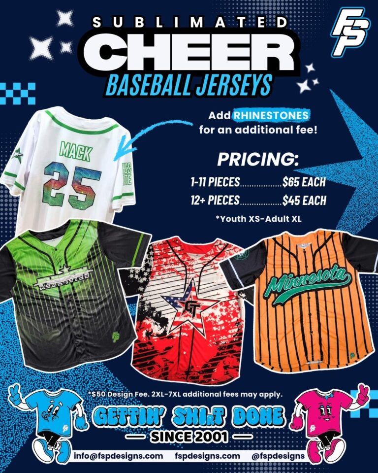 FSP designs cheer and baseball jerseys flyer