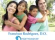 Dreamweaver vaccination flyer showing a family in a park