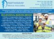 Dreamweaver occupational medicine support flyer showing two workers in hardhats and yellow vests