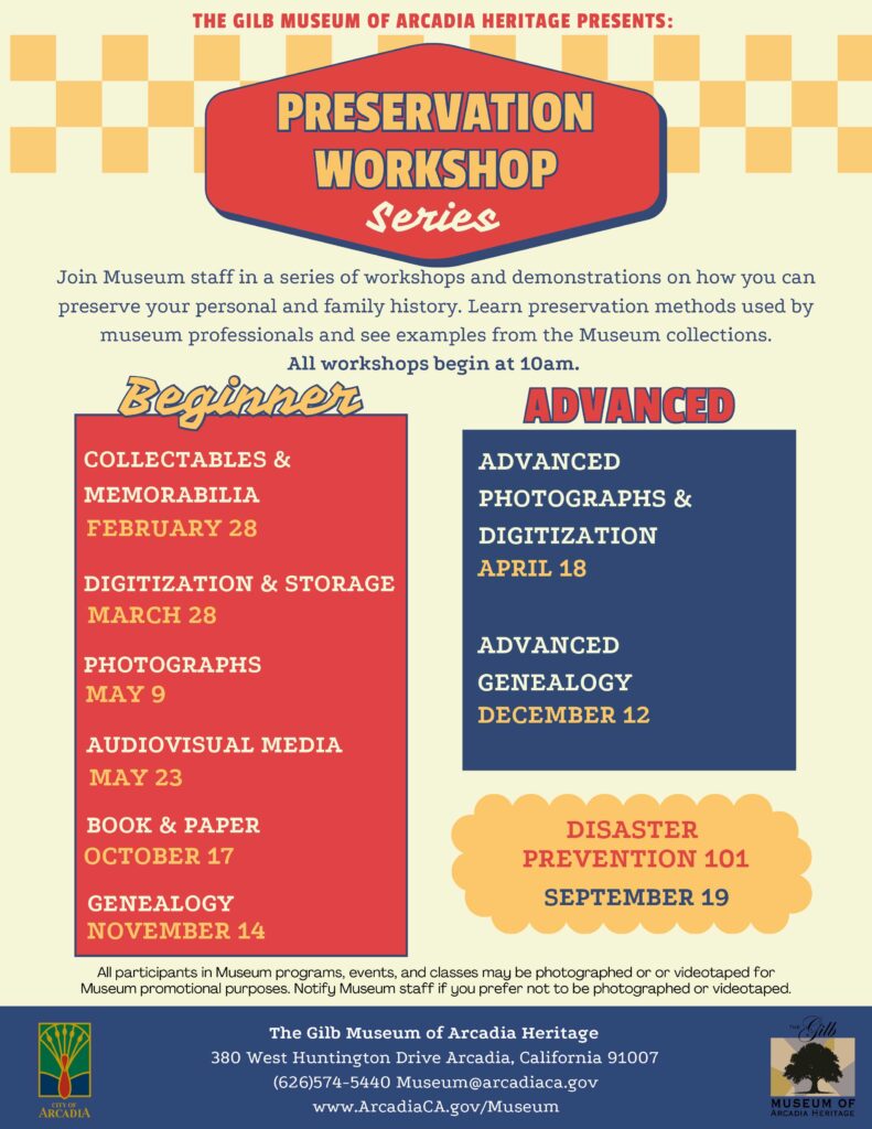 preservation workshops from the Gilb Museum 