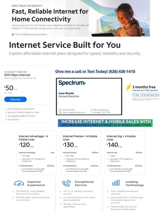 Spectrum April specials flyer