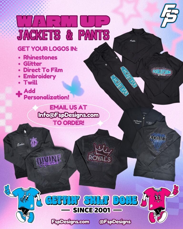 warm up apparel available from FSP Designs order flyer