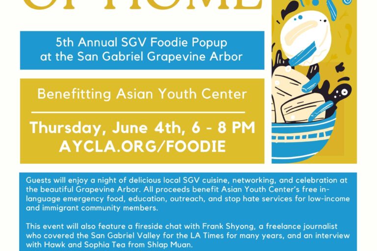 a taste of home event flyer with Asian Youth Center